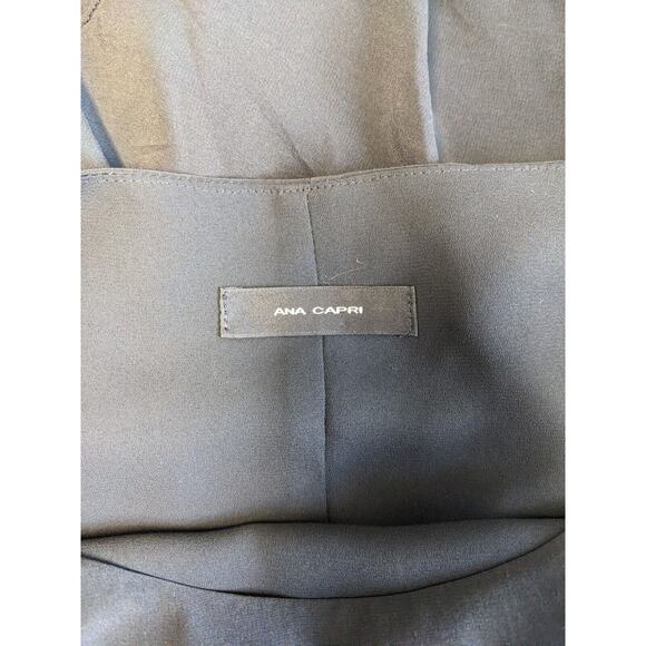 Ana Capri Size Medium Shift Dress Black Tiered Ruffle Silk Side Zip Sleeveless - Picture 9 of 11